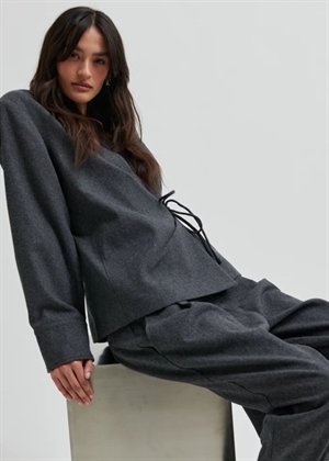 Milea wrap skjorte Dark Grey Melange Second Female 